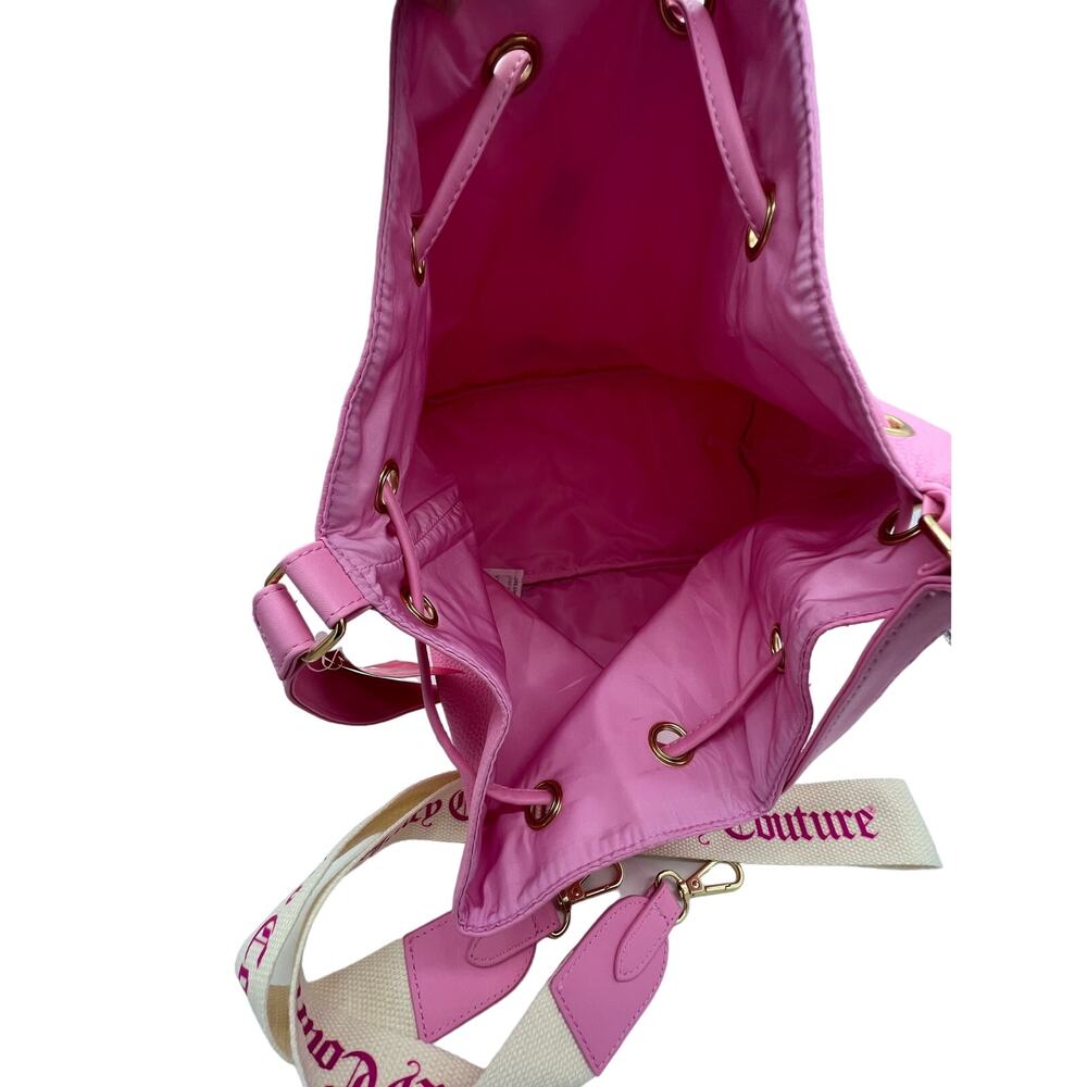 NWT Juicy Couture Viva La Juicy Pink Bucket Bag with Shoulder Strap & Crossbody - Picture 7 of 7